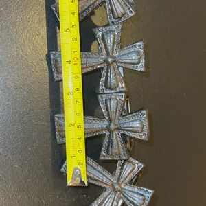 4 Cast Iron / Wrought Iron Cross Napkin Holders